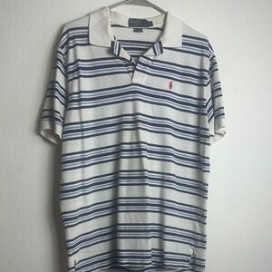 Polo by Ralph Lauren Men's Navy and White Striped Polo